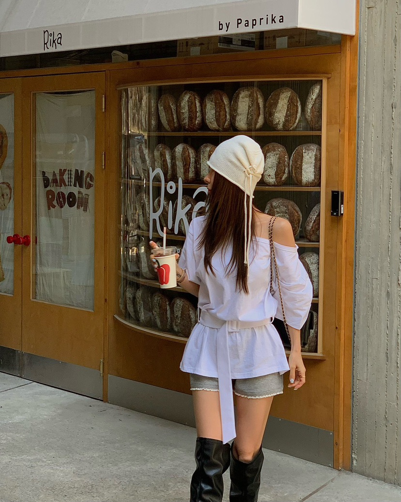 REVE CITE-L東大門直郵女裝新款人氣時尚熱賣T恤含腰帶REVE CITE-LT恤