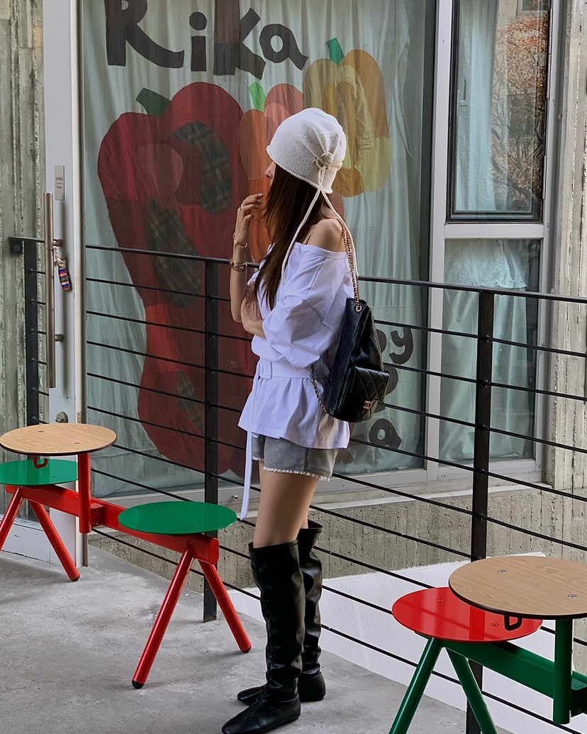 REVE CITE-L東大門直郵女裝新款人氣時尚熱賣T恤含腰帶REVE CITE-LT恤