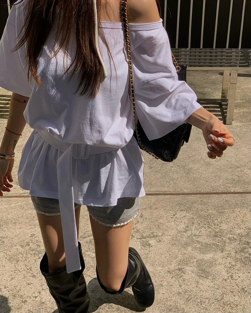 REVE CITE-L東大門直郵女裝新款人氣時尚熱賣T恤含腰帶REVE CITE-LT恤