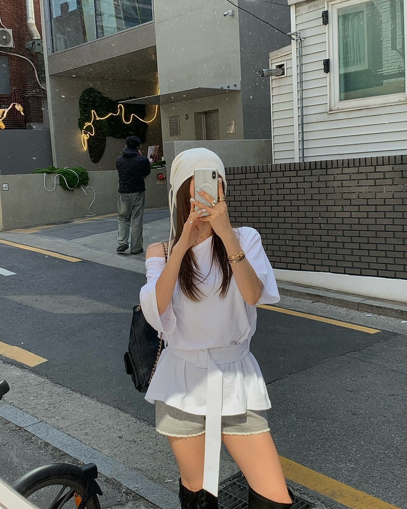 REVE CITE-L東大門直郵女裝新款人氣時尚熱賣T恤含腰帶REVE CITE-LT恤