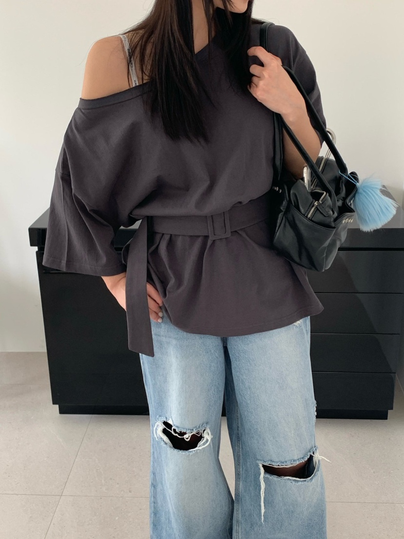 REVE CITE-L東大門直郵女裝新款人氣時尚熱賣T恤含腰帶REVE CITE-LT恤