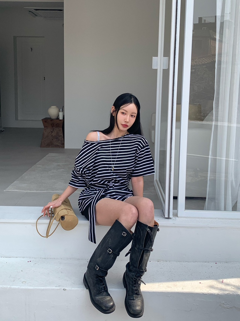 REVE CITE-L東大門直郵女裝新款人氣時尚熱賣T恤含腰帶REVE CITE-LT恤