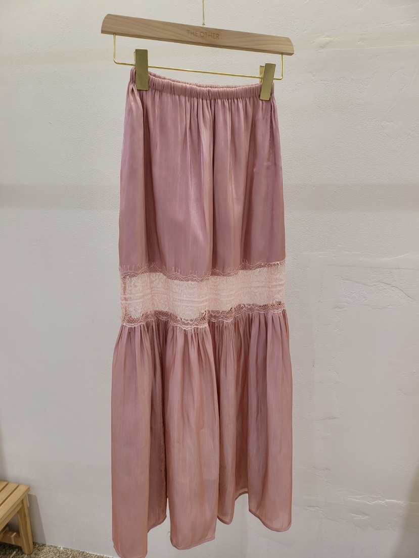 THE OTHER韓國東大門代購女士新品26春夏休閑時尚長裙蕾絲THE OTHER長裙圖色1