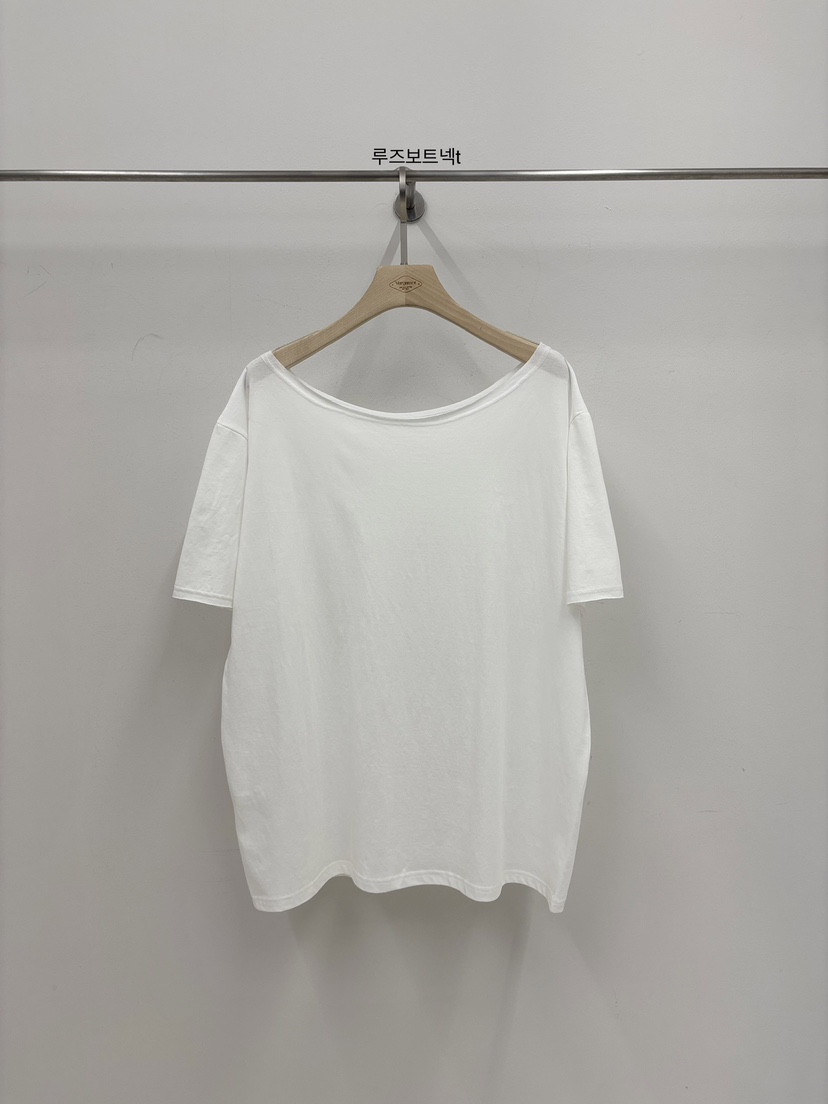 VERGAMOT韓國直郵女士新品熱賣26春夏時尚推薦T恤船領寬松VERGAMOTT恤圖色1