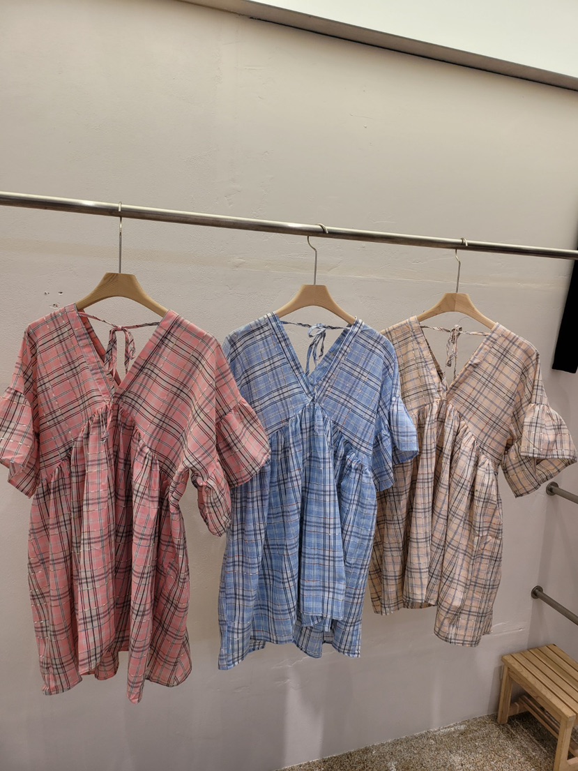 THE OTHER韓國東大門直郵女士新品推薦時尚襯衫蕾絲衫格子THE OTHER襯衫/蕾絲衫