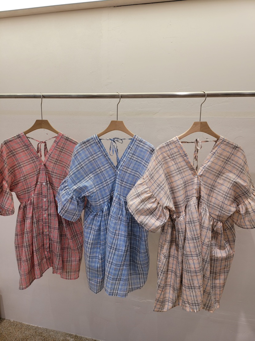 THE OTHER韓國東大門直郵女士新品推薦時尚襯衫蕾絲衫格子THE OTHER襯衫/蕾絲衫