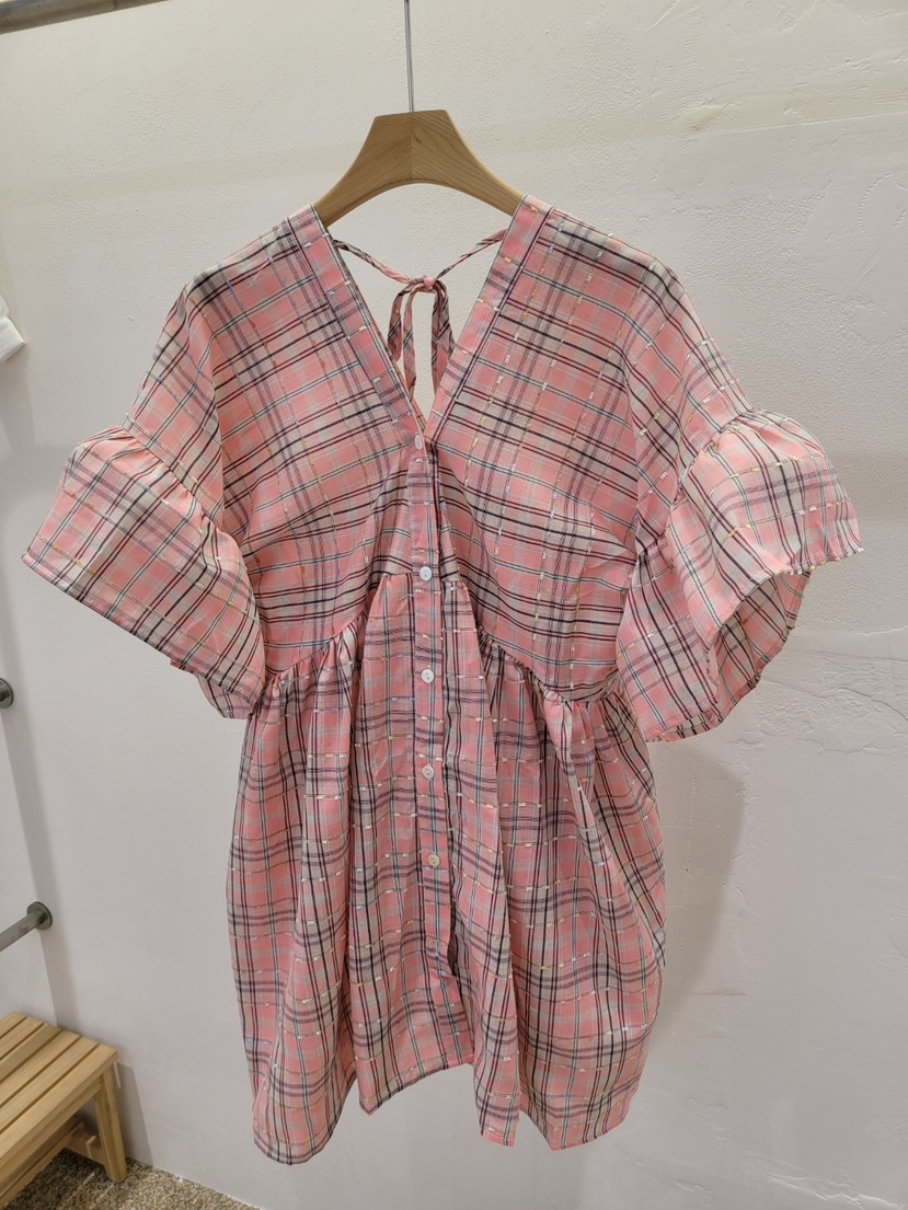 THE OTHER韓國東大門直郵女士新品推薦時尚襯衫蕾絲衫格子THE OTHER襯衫/蕾絲衫圖色1