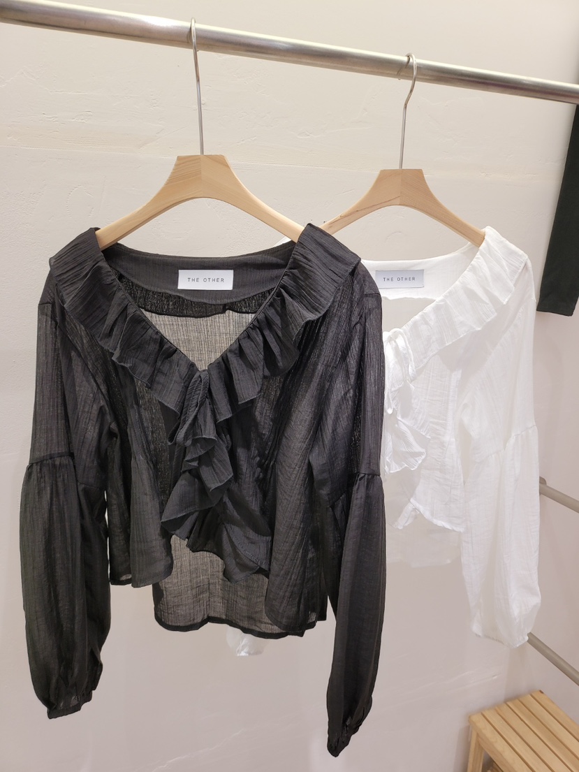 THE OTHER韓國代購女士新款休閑時尚人氣襯衫蕾絲衫透明THE OTHER襯衫/蕾絲衫