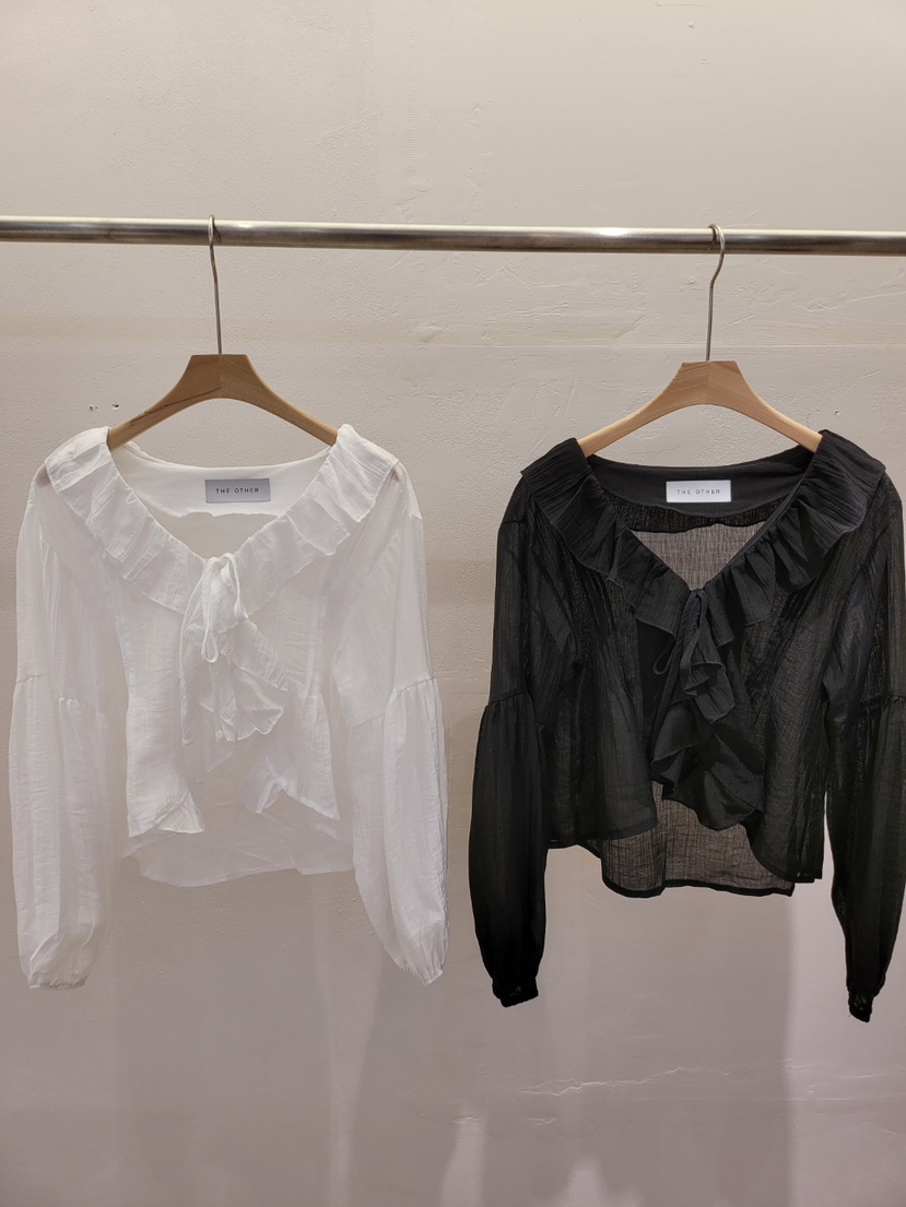THE OTHER韓國代購女士新款休閑時尚人氣襯衫蕾絲衫透明THE OTHER襯衫/蕾絲衫