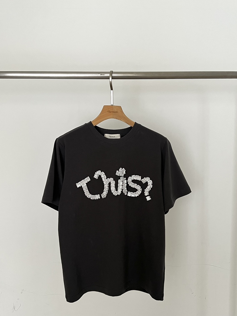 TERRACE韓國直郵女裝新品時尚休閑職業推薦人氣熱賣26春夏T恤TERRACET恤圖色4墨色