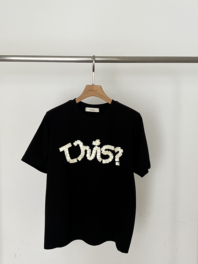 TERRACE韓國直郵女裝新品時尚休閑職業推薦人氣熱賣26春夏T恤TERRACET恤圖色5黑色