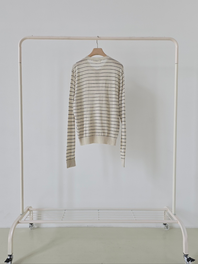 J SHOP韓國直郵女裝新款熱賣人氣推薦職業針織衫開衫條紋J_SHOP針織衫