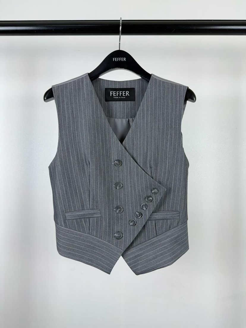 FEFFER韓國代購女裝新款時尚職業休閑推薦熱賣26春夏馬甲FEFFER馬甲圖色1