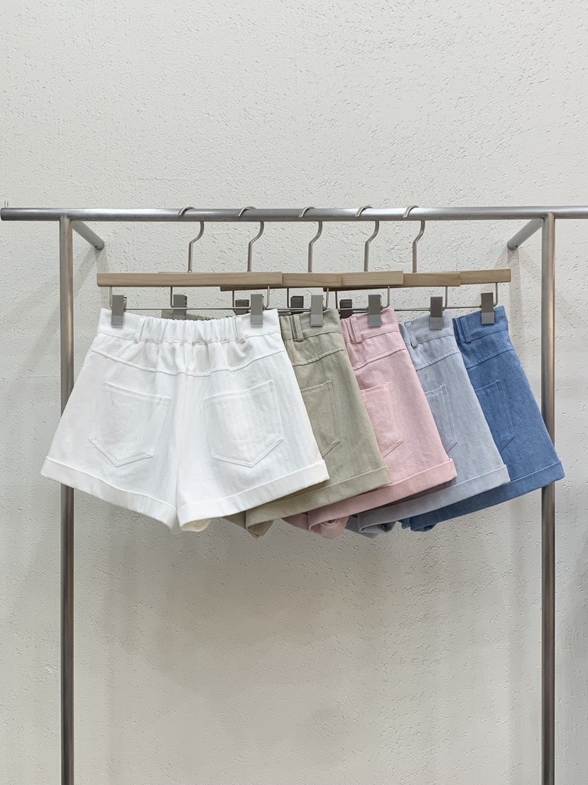 LIGHT AND SALT韓國東大門代購女士新品推薦短褲人字紋LIGHT AND SALT短褲