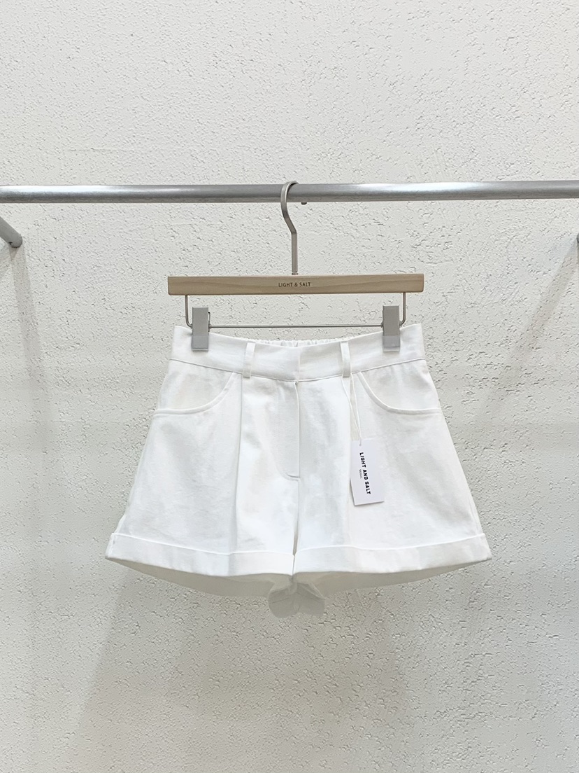 LIGHT AND SALT韓國東大門代購女士新品推薦短褲人字紋LIGHT AND SALT短褲圖色1