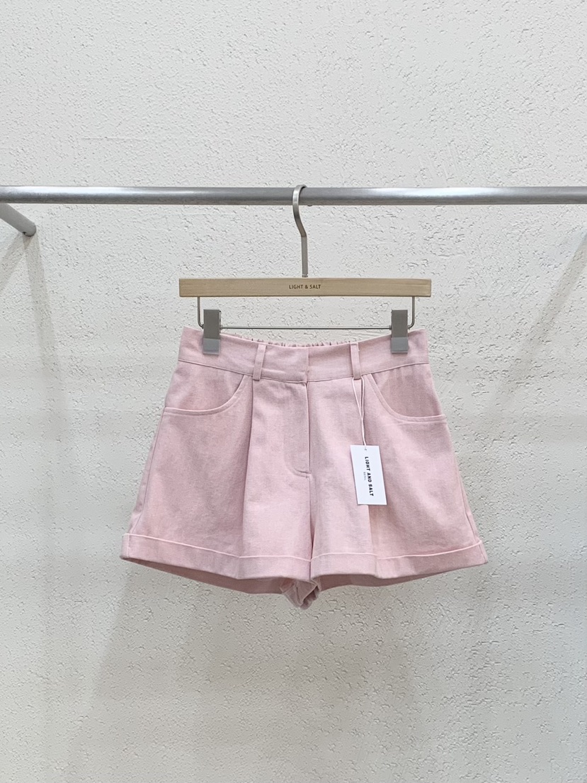 LIGHT AND SALT韓國東大門代購女士新品推薦短褲人字紋LIGHT AND SALT短褲圖色2