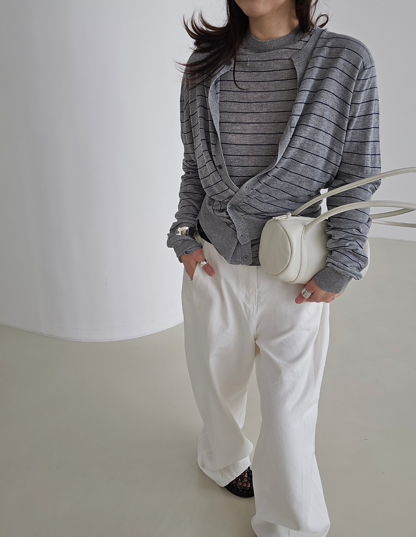 J SHOP韓國東大門代購女士新款時尚休閑熱賣推薦針織衫條紋J_SHOP針織衫