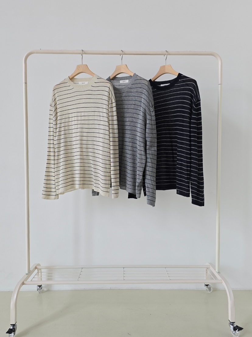 J SHOP韓國東大門代購女士新款時尚休閑熱賣推薦針織衫條紋J_SHOP針織衫