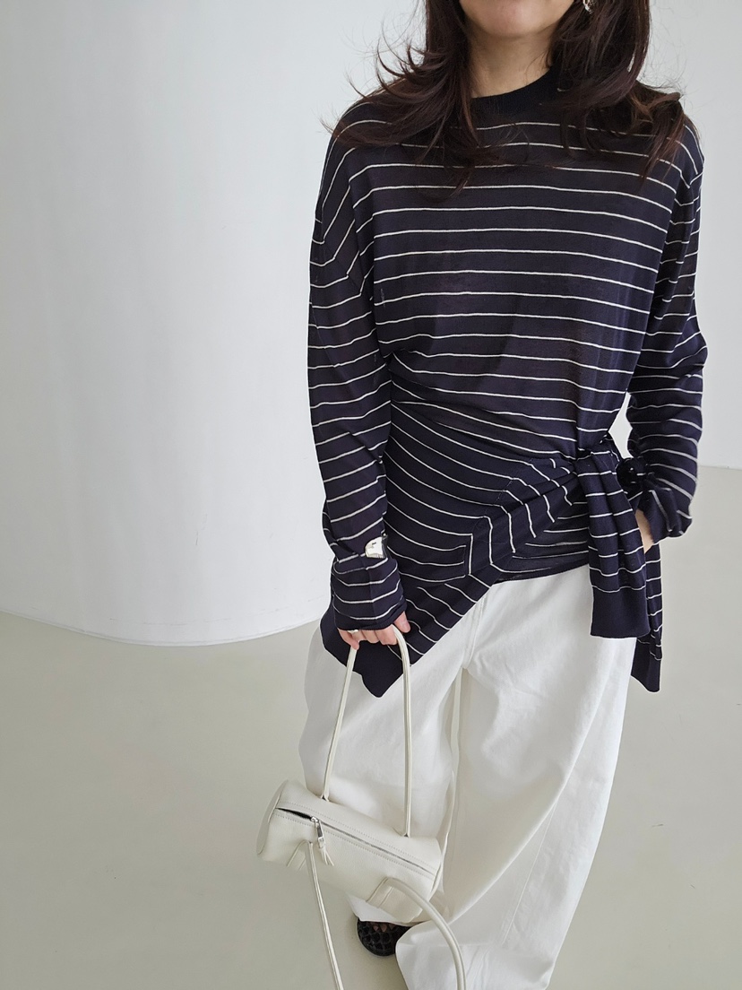 J SHOP韓國東大門代購女士新款時尚休閑熱賣推薦針織衫條紋J_SHOP針織衫