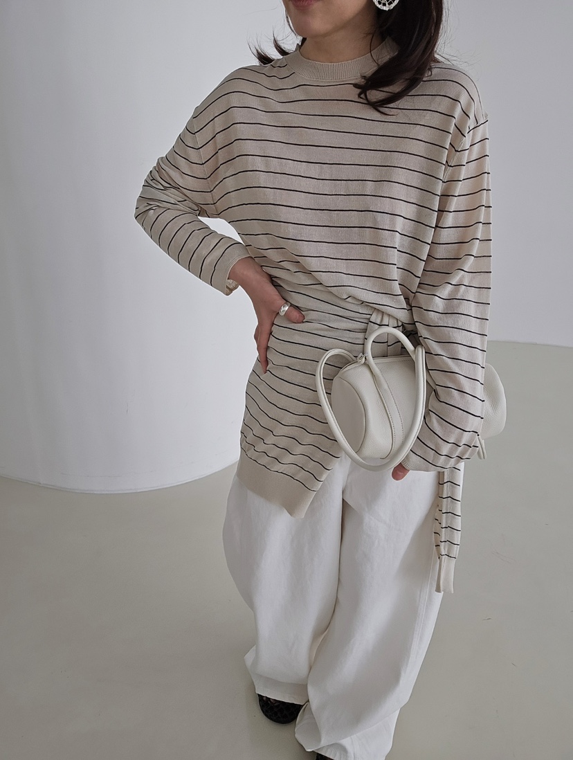 J SHOP韓國東大門代購女士新款時尚休閑熱賣推薦針織衫條紋J_SHOP針織衫