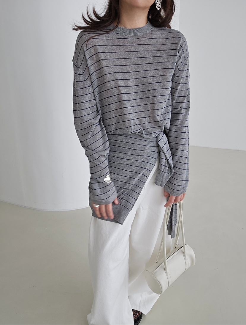 J SHOP韓國東大門代購女士新款時尚休閑熱賣推薦針織衫條紋J_SHOP針織衫圖色3