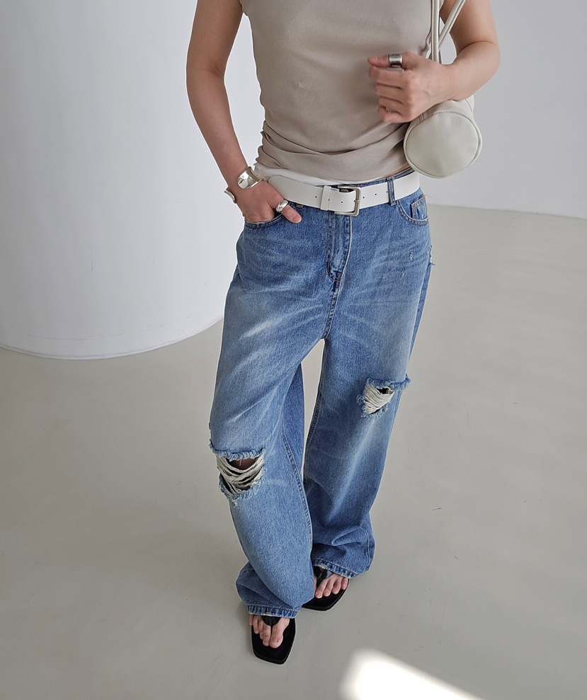 J SHOP韓國直郵女士新款人氣26春夏推薦職業時尚牛仔褲復古J_SHOP牛仔褲