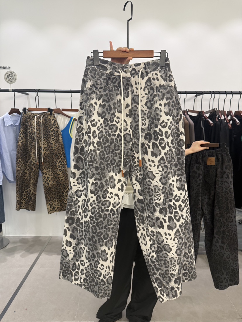 WATERMELON韓國東大門直郵女士新品職業熱賣26春夏休閑褲豹紋WATER MELON休閑褲圖色2