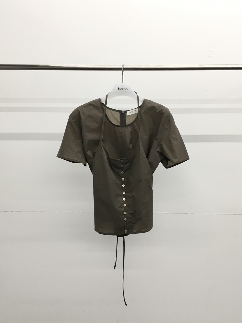 HEMP-P韓國東大門直郵女士新品休閑推薦時尚套裝兩件套紐扣hemp套裝圖色1