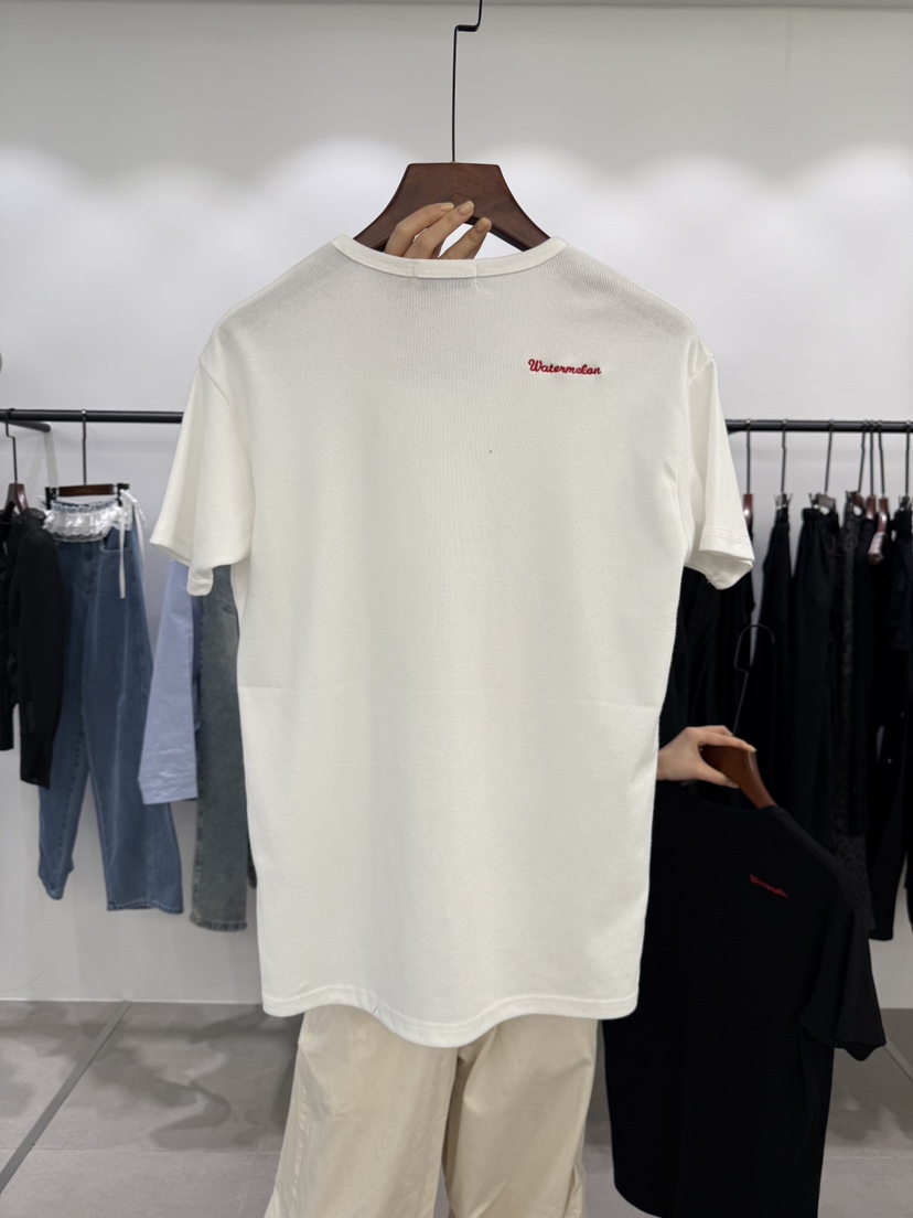 WATERMELON韓國代購女裝新品時尚推薦休閑職業26春夏T恤羅紋WATER MELONT恤