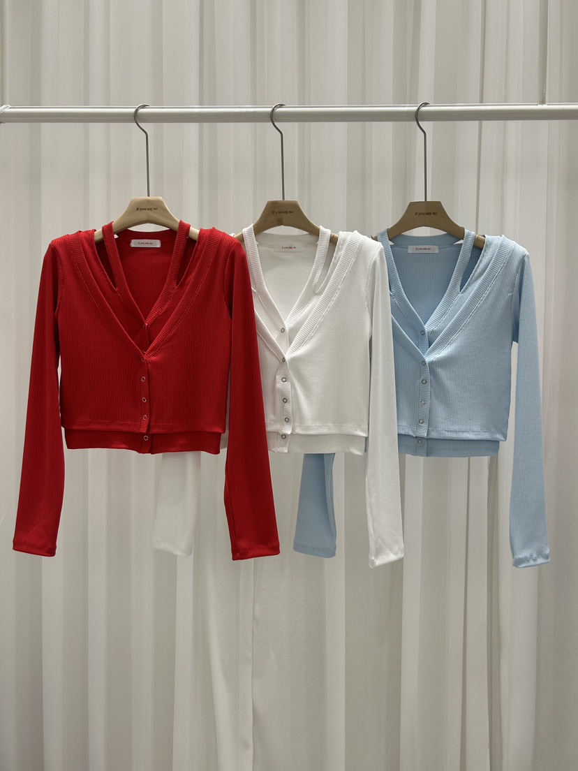 IF YOU SAY SO/PLUM-Q韓國直郵女裝新品休閑針織衫假兩件IF YOU SAY SO/PLUM-Q針織衫