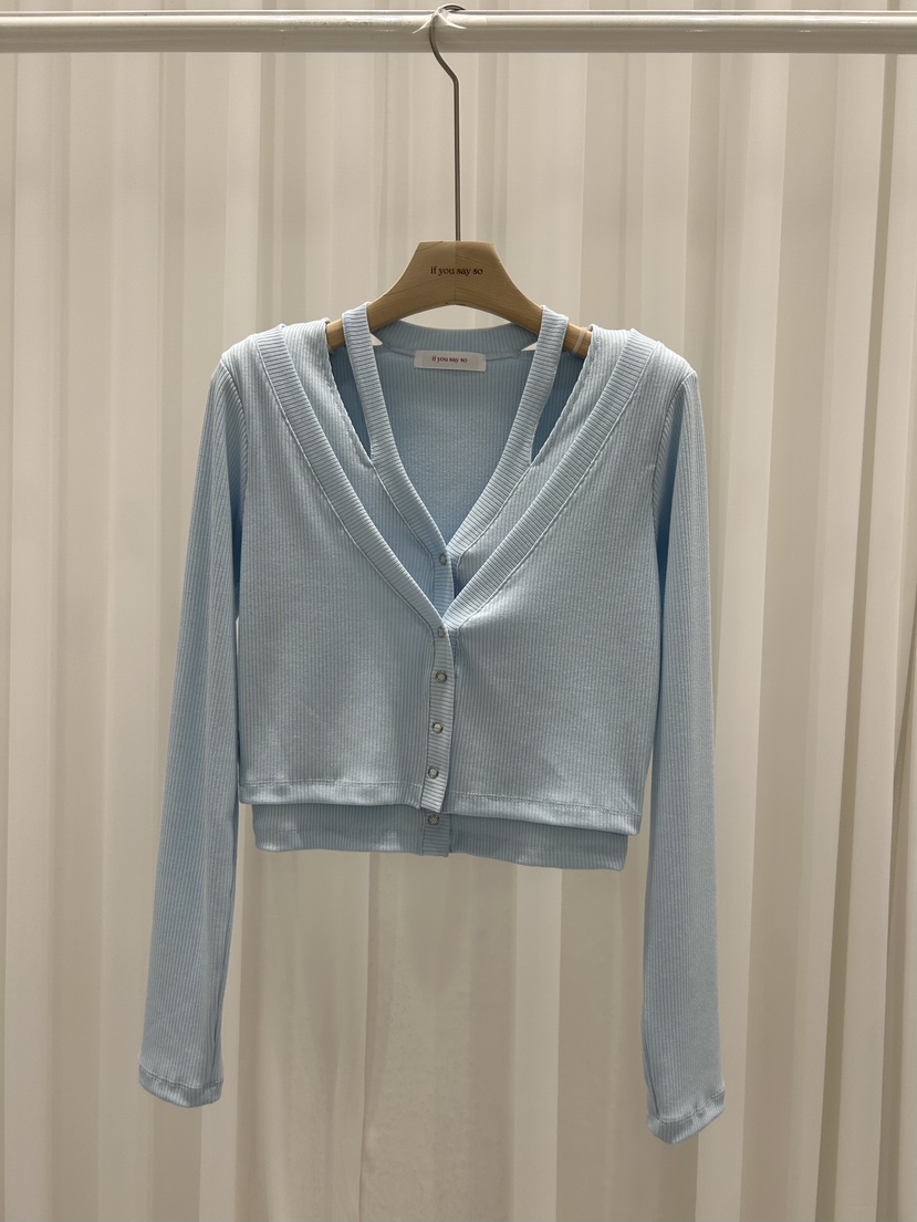 IF YOU SAY SO/PLUM-Q韓國直郵女裝新品休閑針織衫假兩件IF YOU SAY SO/PLUM-Q針織衫圖色1