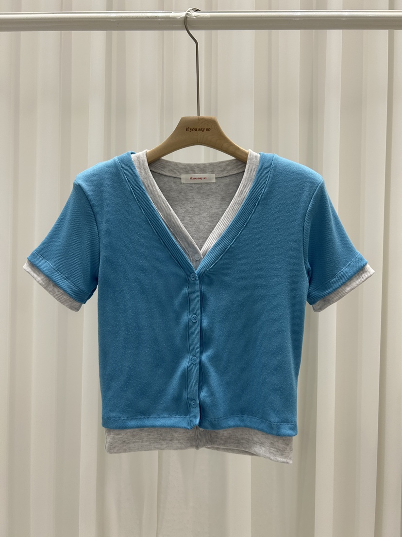 IF YOU SAY SO/PLUM-Q韓國直郵女裝新款熱賣針織衫假兩件IF YOU SAY SO/PLUM-Q針織衫圖色1