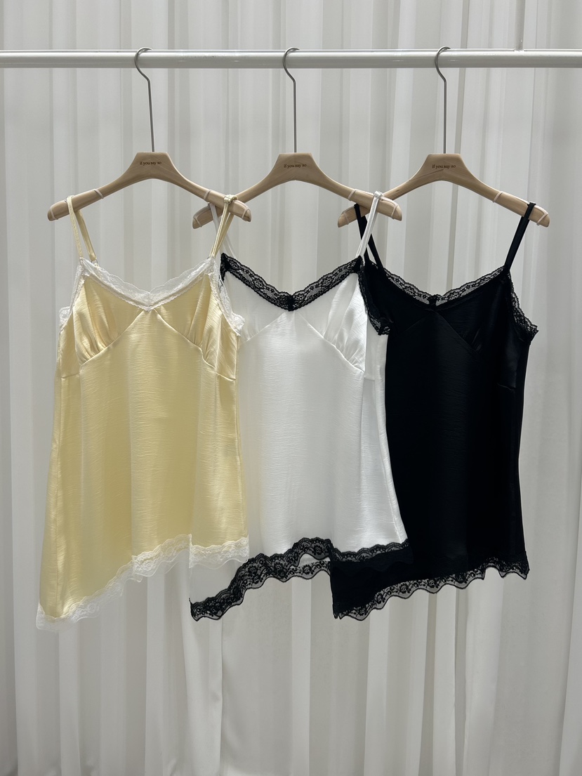 IF YOU SAY SO/PLUM-Q韓國代購女士新款時尚吊帶背心不對稱蕾絲IF YOU SAY SO/PLUM-Q吊帶/背心