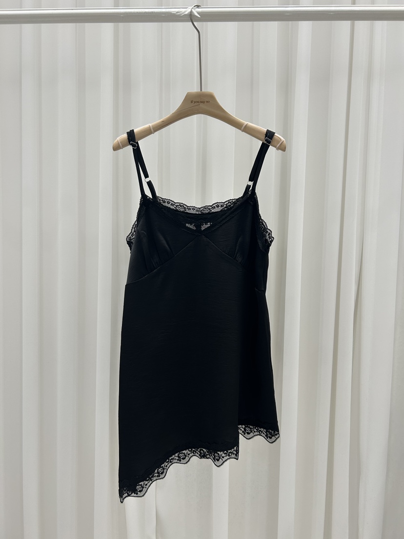 IF YOU SAY SO/PLUM-Q韓國代購女士新款時尚吊帶背心不對稱蕾絲IF YOU SAY SO/PLUM-Q吊帶/背心圖色2