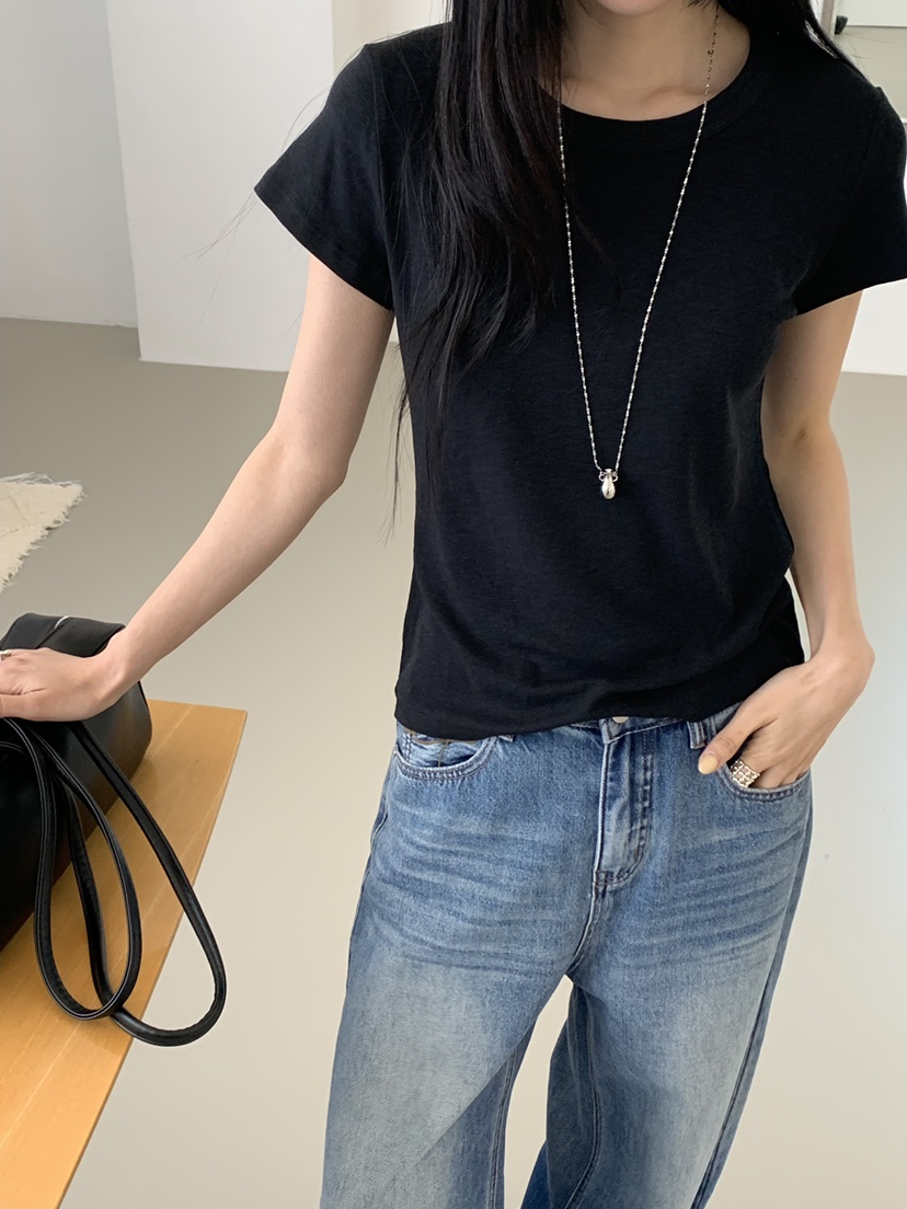 RIVER RAIN韓國直郵女裝新款時尚推薦職業休閑26春夏T恤RIVER RAINT恤