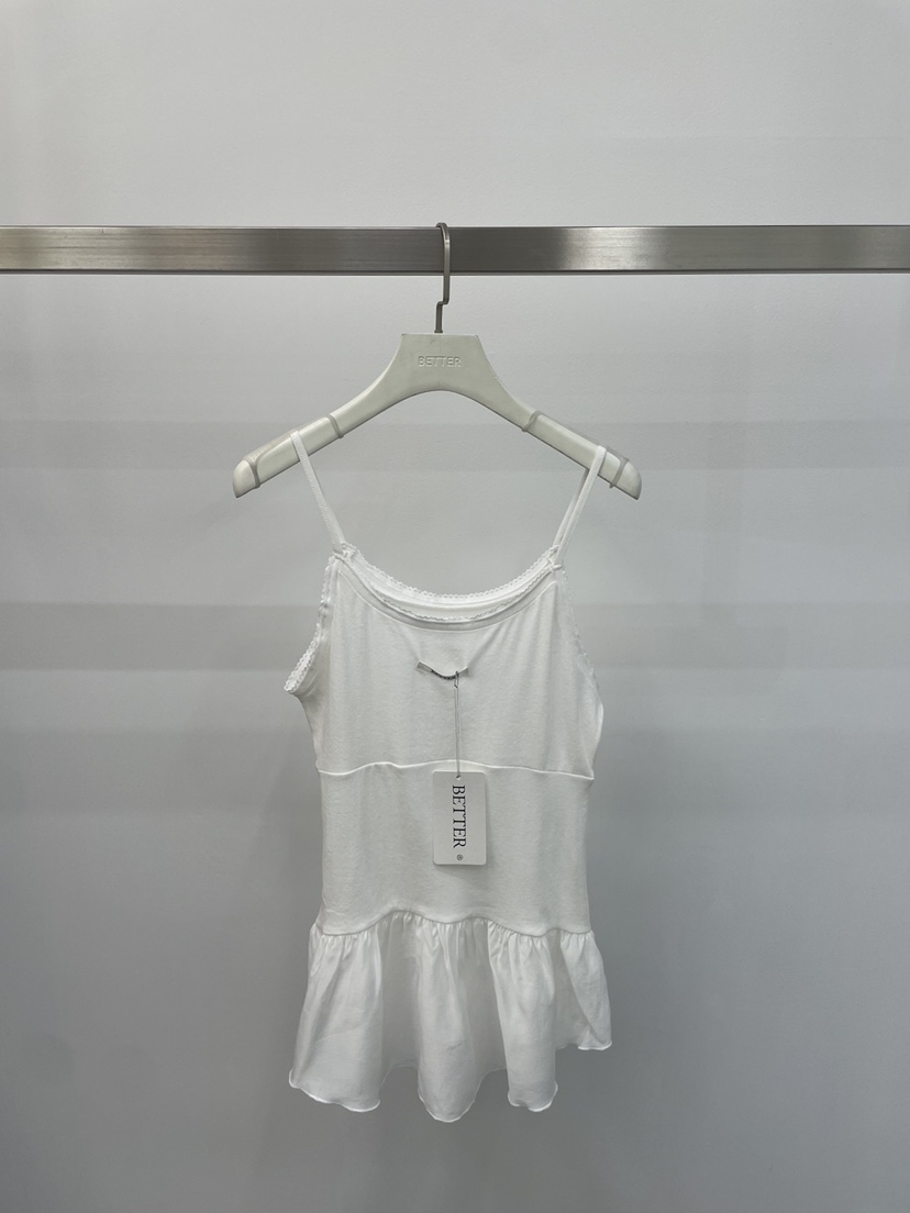 BETTER韓國東大門直郵女裝新品職業熱賣休閑吊帶背心荷葉邊BETTER吊帶/背心圖色1