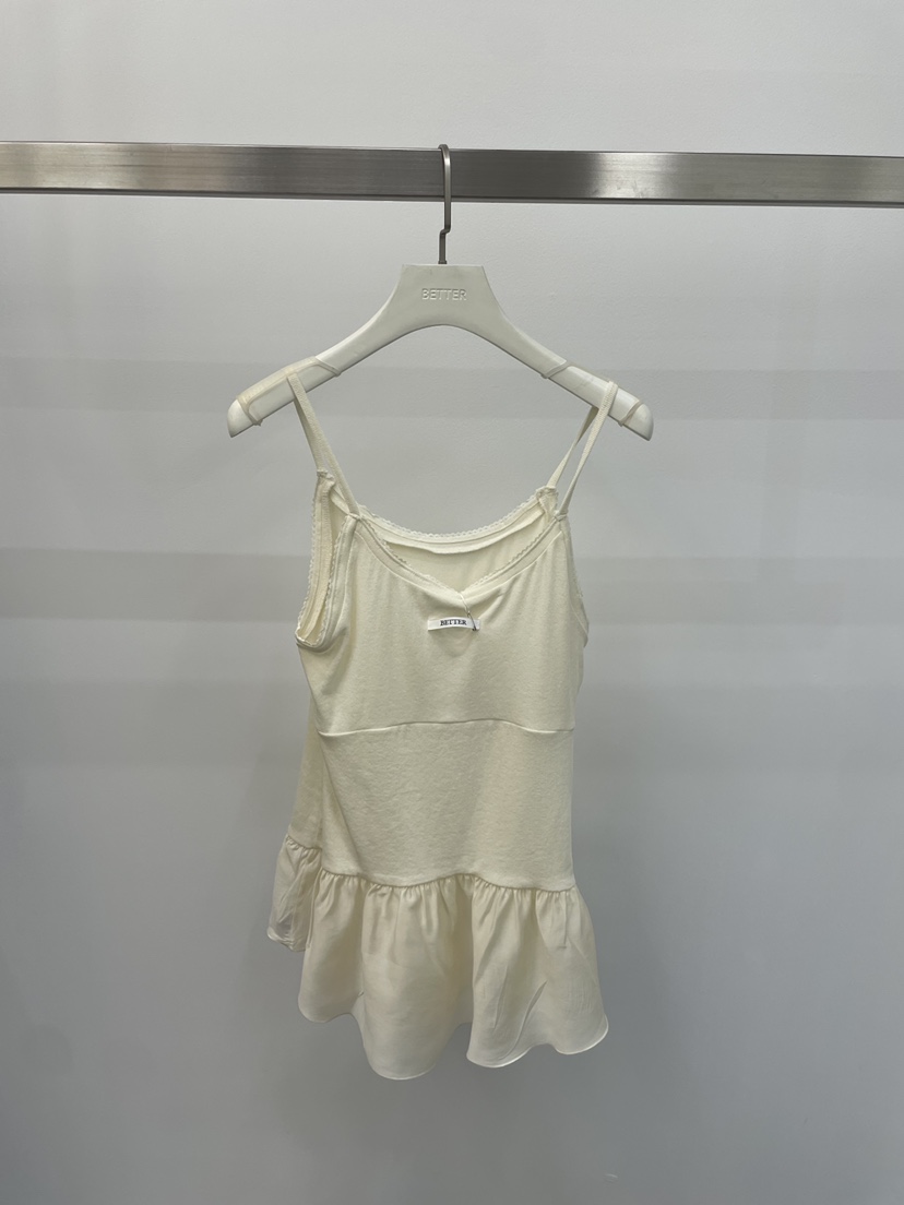 BETTER韓國東大門直郵女裝新品職業熱賣休閑吊帶背心荷葉邊BETTER吊帶/背心圖色2
