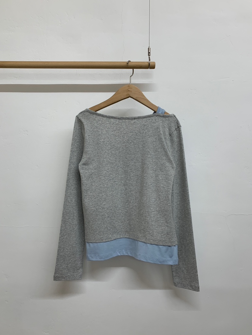 MORE THAN-P韓國代購女裝新款推薦熱賣時尚長袖T恤假兩件MORE THAN長袖T恤