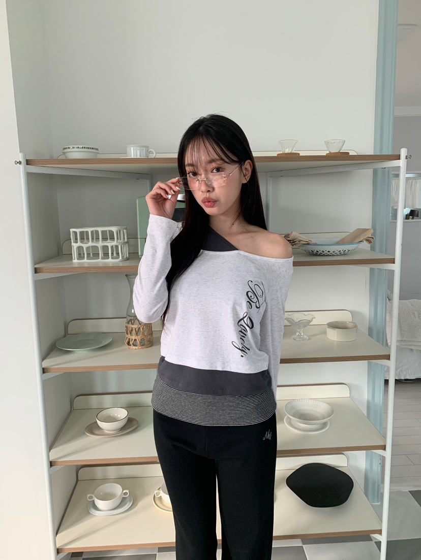 MORE THAN-P韓國代購女裝新款推薦熱賣時尚長袖T恤假兩件MORE THAN長袖T恤