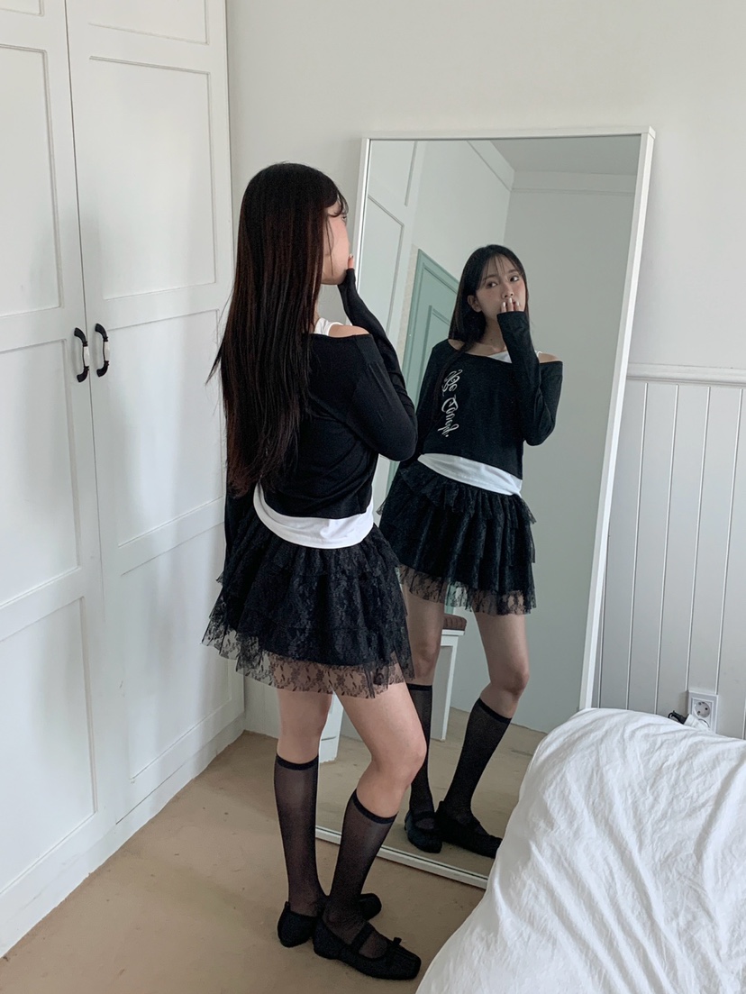 MORE THAN-P韓國代購女裝新款推薦熱賣時尚長袖T恤假兩件MORE THAN長袖T恤