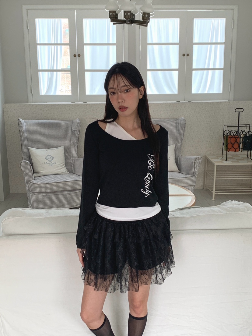 MORE THAN-P韓國代購女裝新款推薦熱賣時尚長袖T恤假兩件MORE THAN長袖T恤