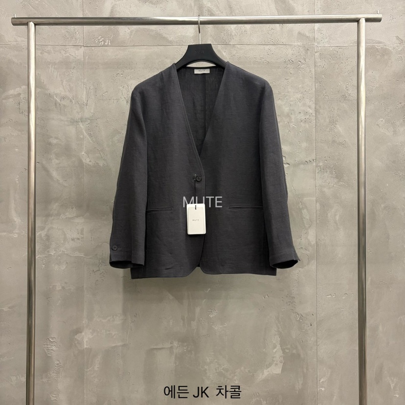 MUTE-P韓國代購女裝新品時尚職業休閑熱賣26春夏推薦夾克MUTE夾克圖色2墨色