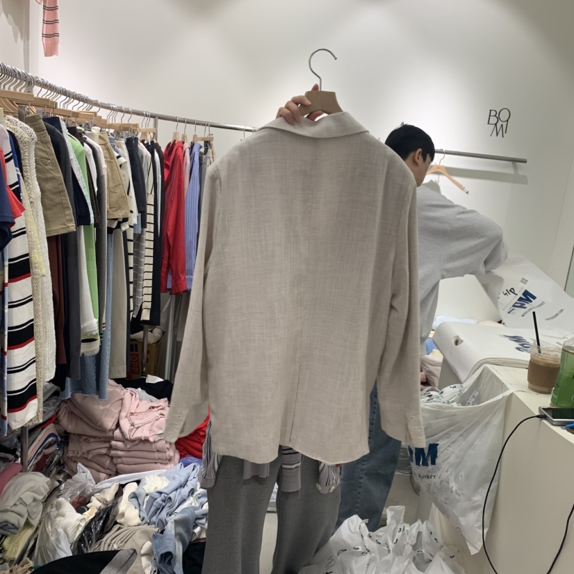 BY BOMI韓國直郵女士新品26春夏人氣休閑熱賣時尚夾克亞麻BY BOMI夾克