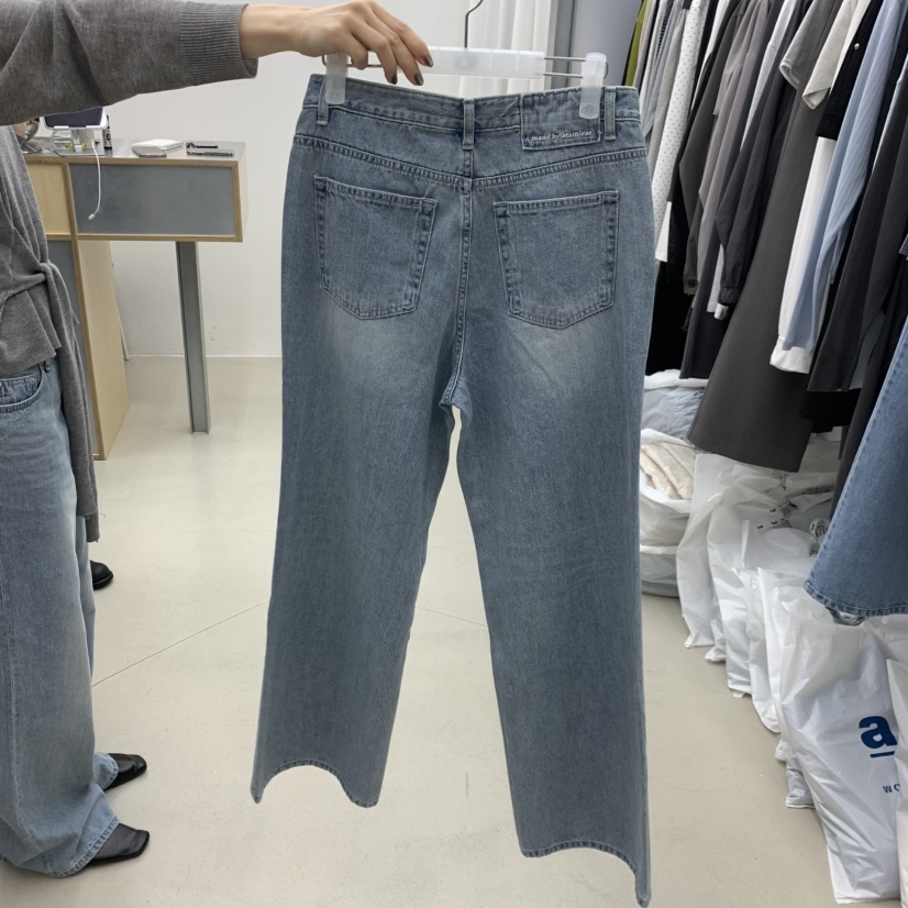 STAINLESS韓國東大門代購女士新款人氣26春夏休閑牛仔褲刺繡STAINLESS牛仔褲