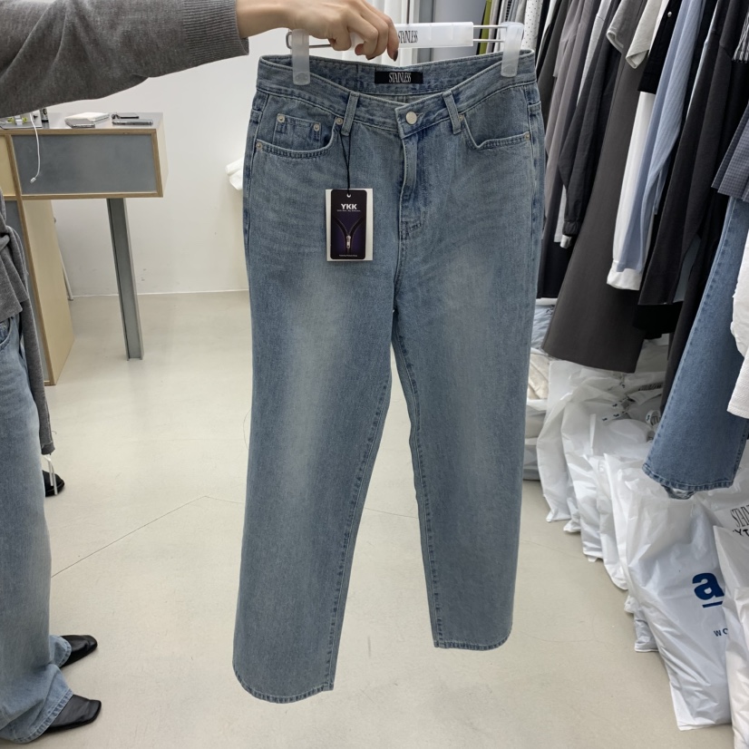 STAINLESS韓國東大門代購女士新款人氣26春夏休閑牛仔褲刺繡STAINLESS牛仔褲圖色1