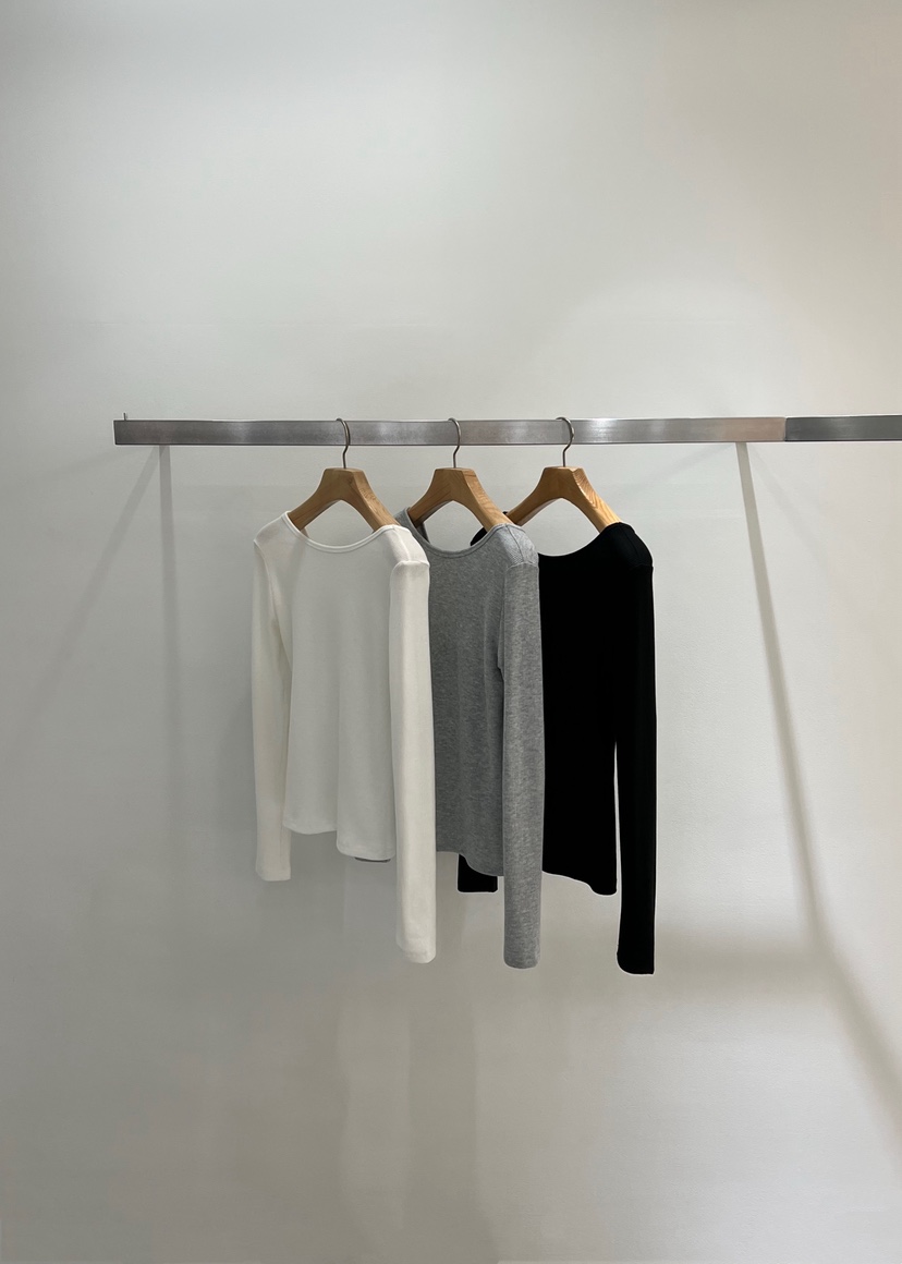 ONESTASTE韓國東大門直郵女士新款時尚長袖T恤華夫格天絲TASTE/ONESTASTE長袖T恤