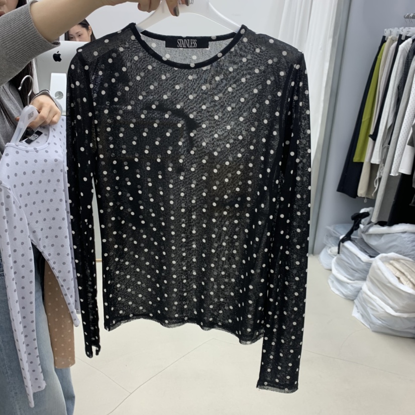 STAINLESS韓國東大門直郵女士新品職業26春夏時尚長袖T恤STAINLESS長袖T恤圖色3