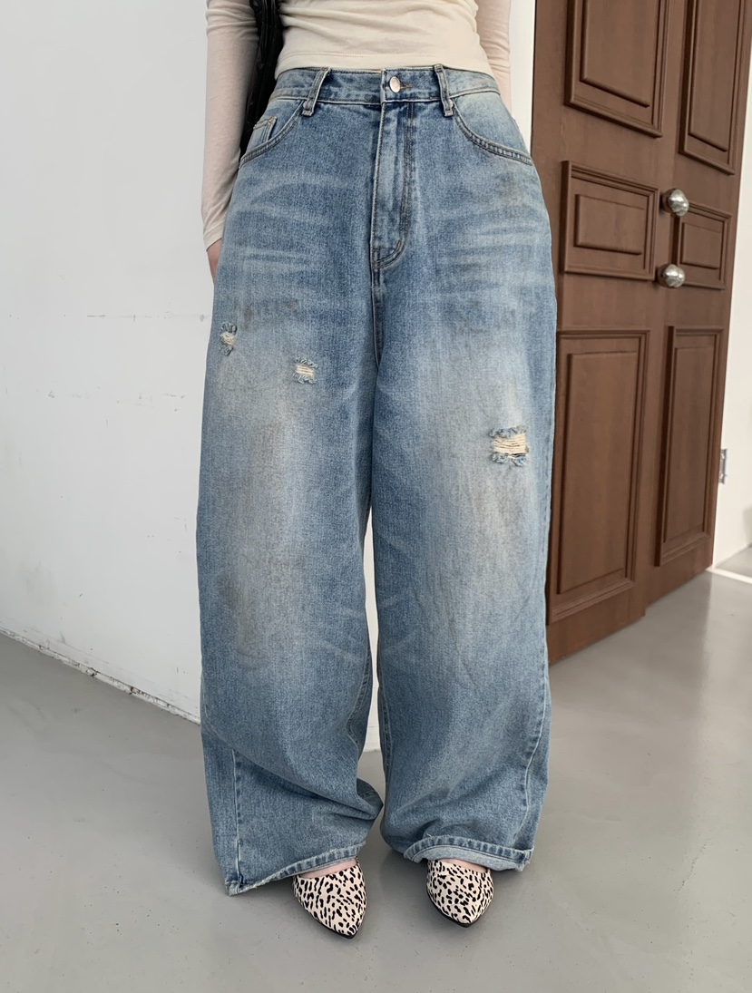 OKIE韓國東大門直郵女士新款休閑26春夏人氣時尚牛仔褲復古OKIE牛仔褲