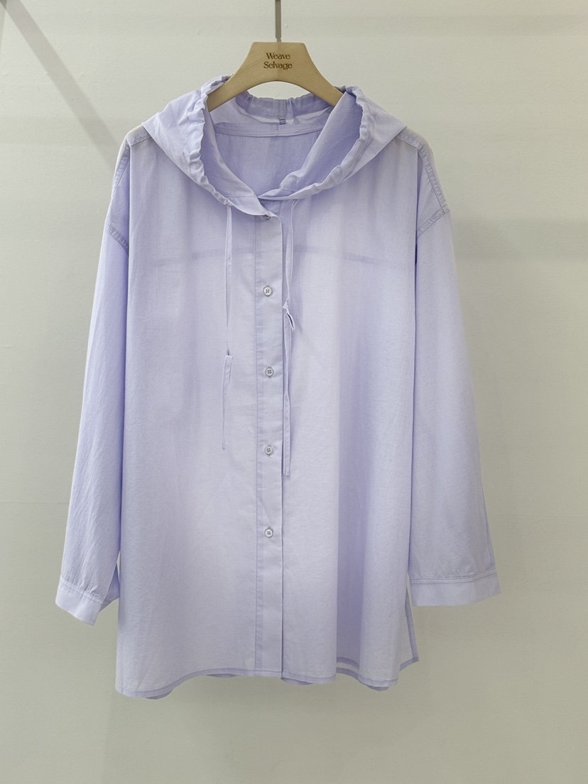 WEAUE SELVAGE韓國代購女裝新款休閑時尚襯衫蕾絲衫連帽衫Weave Selvage襯衫/蕾絲衫圖色1