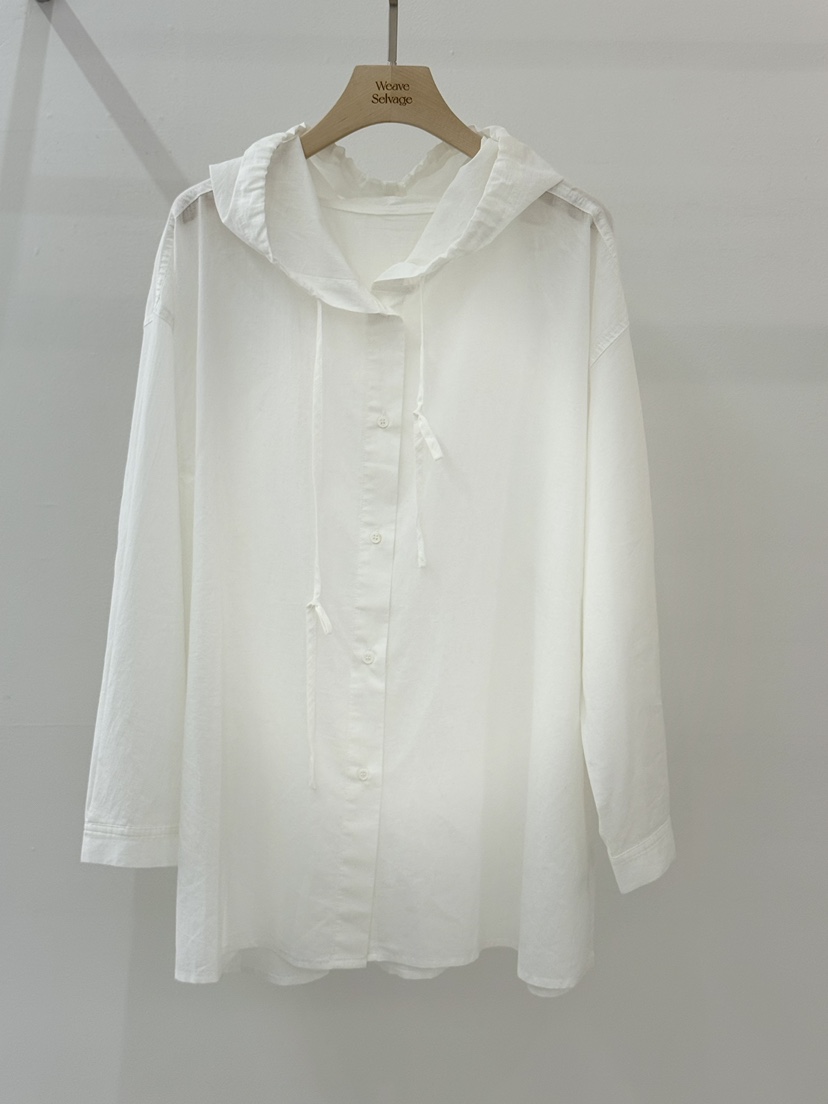 WEAUE SELVAGE韓國代購女裝新款休閑時尚襯衫蕾絲衫連帽衫Weave Selvage襯衫/蕾絲衫圖色3